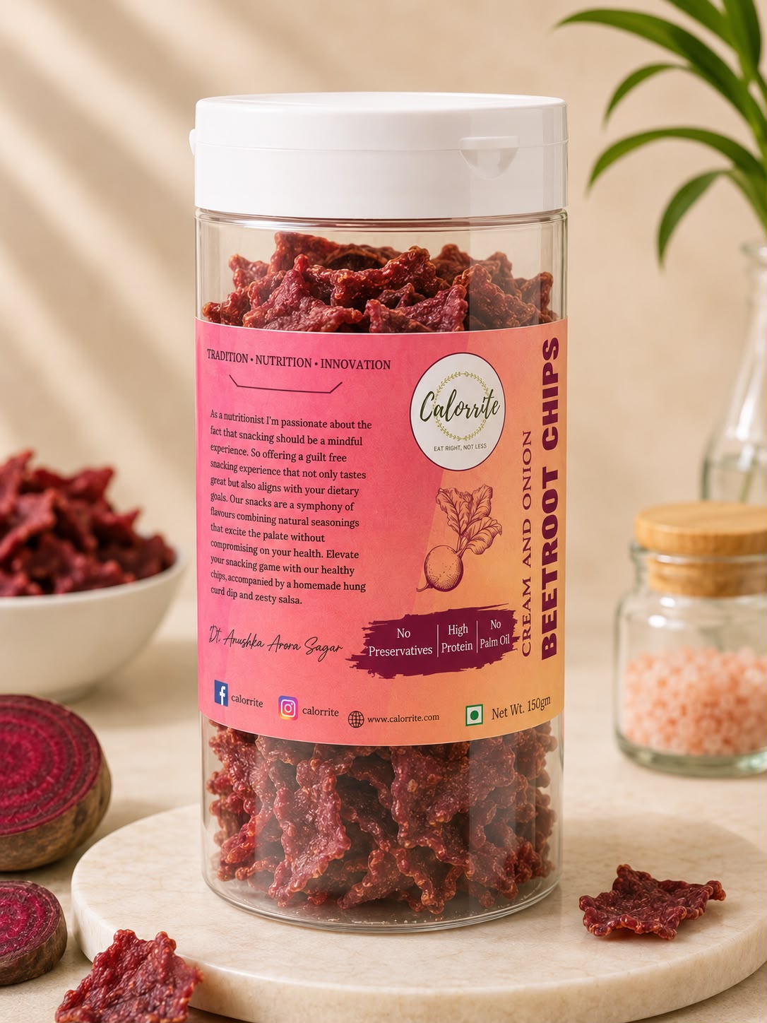 Calorrite Beetroot Chips - Cream and Onion