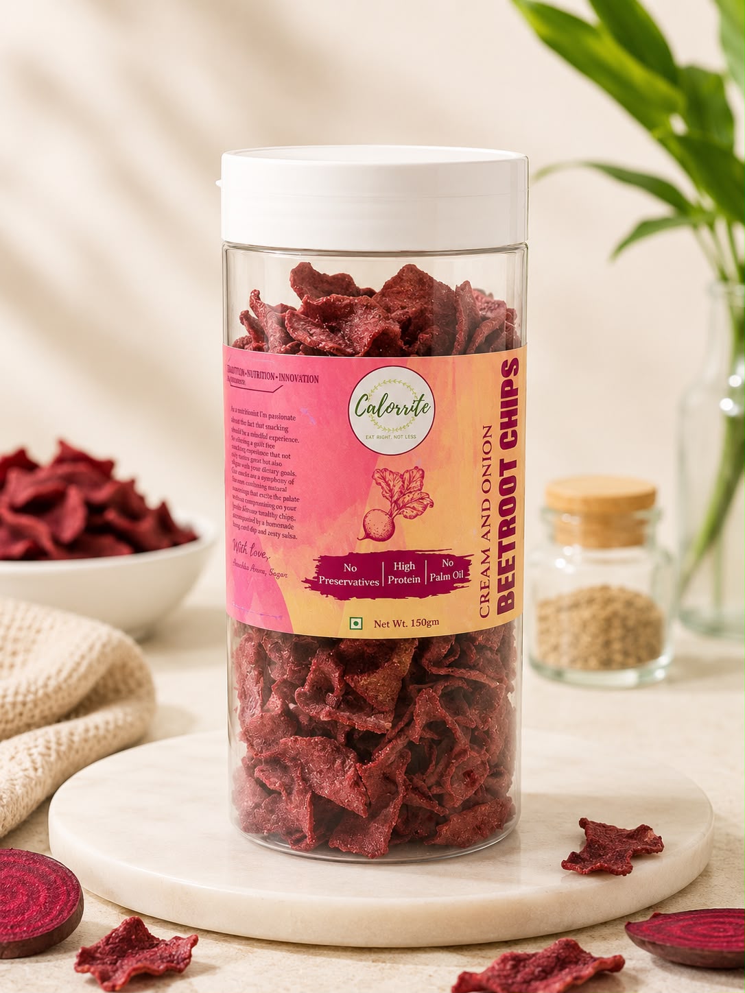 Calorrite Beetroot Chips - Cream and Onion